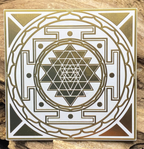 57 mm Disc 2er-Set – Sri Yantra & Merkaba – goldlegiert – Bild 2