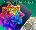 57 mm Disc 2er-Set – Sri Yantra & Merkaba – goldlegiert – Bild 1
