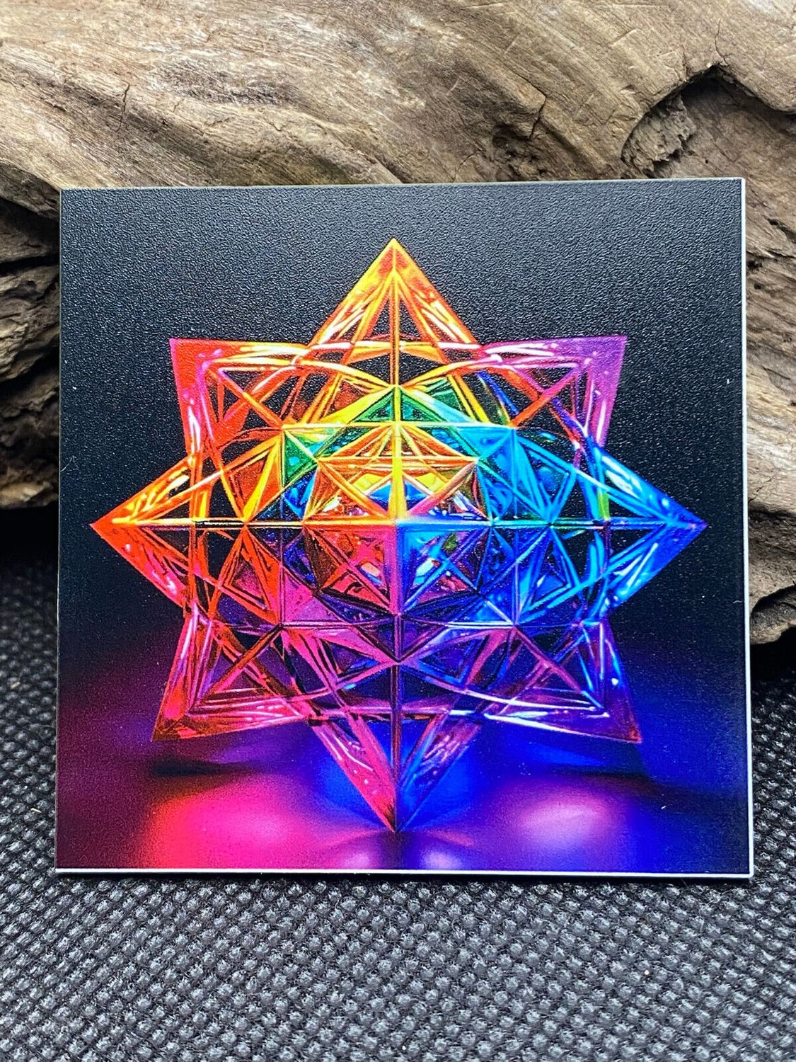 57 mm Disc 2er-Set – Sri Yantra & Merkaba – goldlegiert – Bild 6