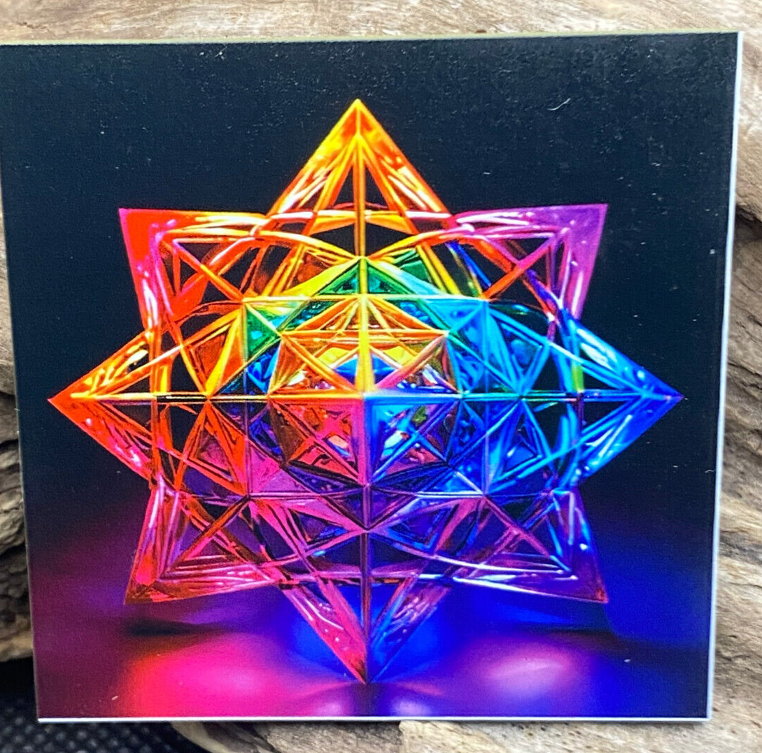 57 mm Disc 2er-Set – Sri Yantra & Merkaba – goldlegiert – Bild 9