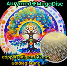 147 mm Disc – Blume des Lebens+ den Baum der Chakren, doppelseitig, 1 seitig goldlegiert, kupferunterlegt – Produktansicht 1