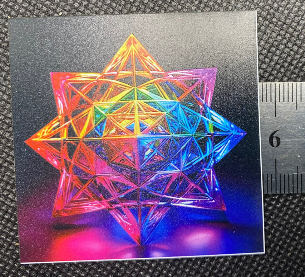 57 mm Disc 2er-Set – Sri Yantra & Merkaba – goldlegiert – Bild 7