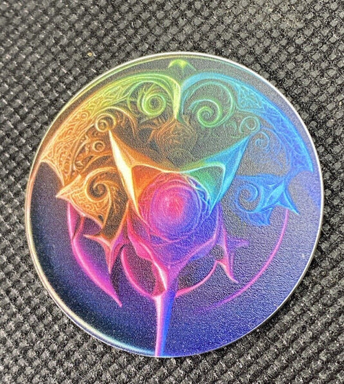 38 mm Disc 6er-Set – 6 Stück – 3fach Triskele – Fantasie Symbolik – goldlegiert – Produktansicht 2