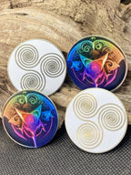 38 mm Disc 6er-Set – 6 Stück – 3fach Triskele – Fantasie Symbolik – goldlegiert – Produktansicht 11