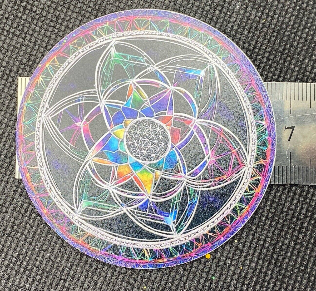 67 mm Disc – Bifilar / Fermat + Blume des Lebens + Lotus – goldlegiert – Produktansicht 1