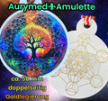 Amulett – Disc Baum des Lebens in – Metatron – 50 mm / goldlegiert / regenbogenfarben – Produktansicht 1