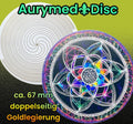 67 mm Disc – Bifilar / Fermat + Blume des Lebens + Lotus – goldlegiert – Produktansicht 1
