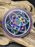 67 mm Disc – Bifilar / Fermat + Blume des Lebens + Lotus – goldlegiert – Produktansicht 1