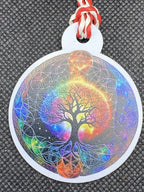 Amulett – Disc Baum des Lebens in – Metatron – 50 mm / goldlegiert / regenbogenfarben – Produktansicht 1