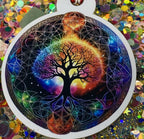 Amulett – Disc Baum des Lebens in – Metatron – 50 mm / goldlegiert / regenbogenfarben – Produktansicht 1
