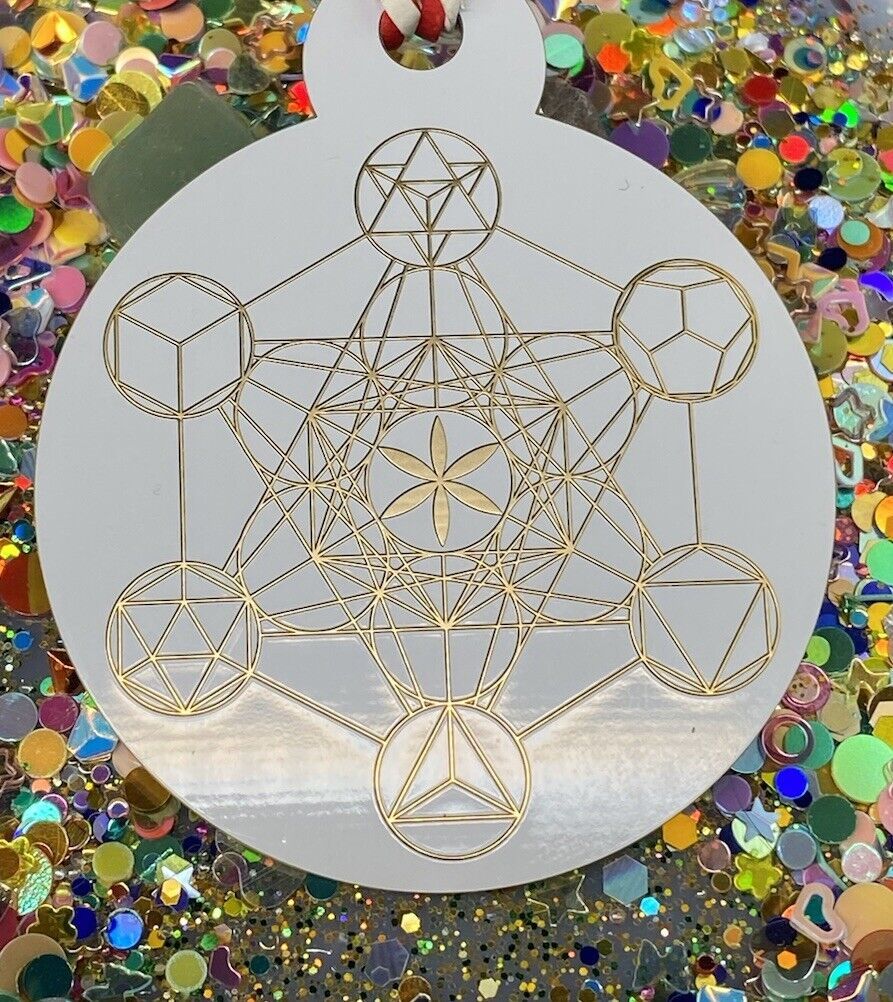 Amulett – Disc Baum des Lebens in – Metatron – 50 mm / goldlegiert / regenbogenfarben – Produktansicht 1