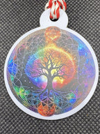Amulett – Disc Baum des Lebens in – Metatron – 50 mm / goldlegiert / regenbogenfarben – Produktansicht 1