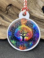 Amulett – Disc Baum des Lebens in – Metatron – 50 mm / goldlegiert / regenbogenfarben – Produktansicht 1