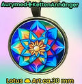 Amulett – Lotus – 25 mm / goldlegiert / bunt – Produktansicht 1