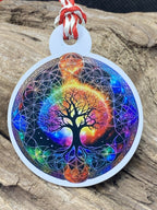 Amulett – Disc Baum des Lebens in – Metatron – 50 mm / goldlegiert / regenbogenfarben – Produktansicht 1