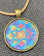 Amulett – Lotus – 25 mm / goldlegiert / bunt – Produktansicht 1