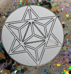 50 mm Disc – Lakhovsky MWO + Merkaba – zinnlegiert / weiß – Produktansicht 1