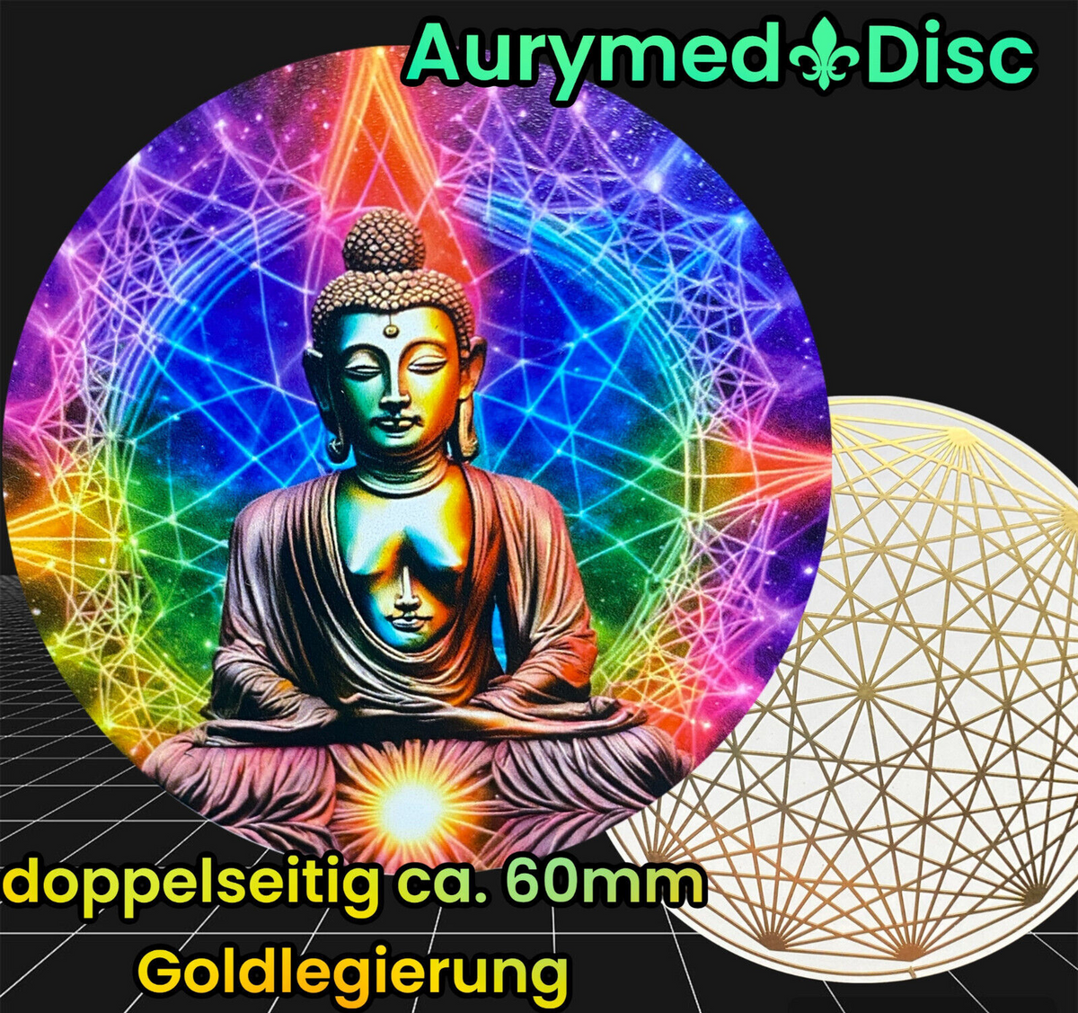 60 mm Disc 2er-Set – Dodecagram – goldlegiert – Bild 1