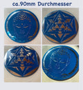 90 mm Disc – Merkaba – zinnlegiert / blau – Produktansicht 1