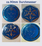 90 mm Disc – Merkaba – zinnlegiert / blau – Produktansicht 1
