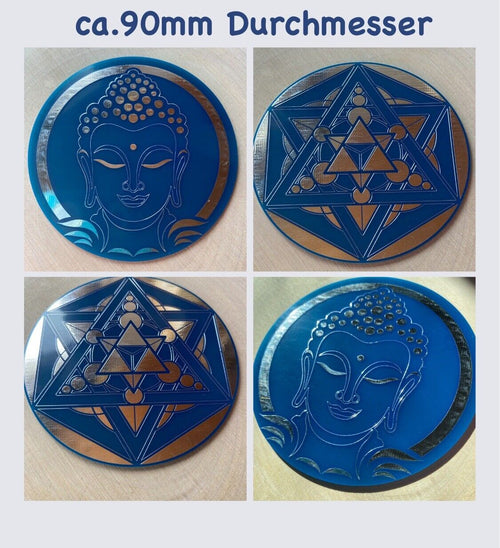 90 mm Disc – Merkaba – zinnlegiert / blau – Produktansicht 1