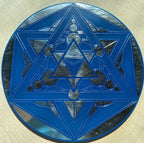90 mm Disc – Merkaba – zinnlegiert – blau – Galerie