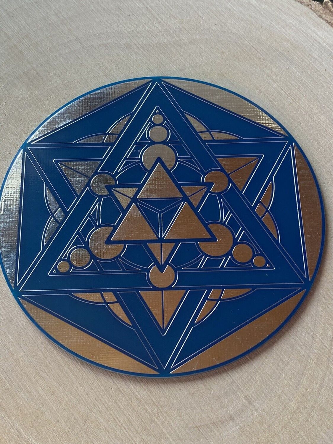 90 mm Disc – Merkaba – zinnlegiert – blau – Galerie