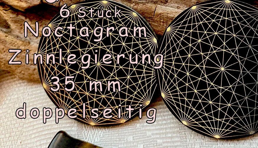 35 mm Disc 6er-Set – Dodecagram – zinnlegiert / nachtschwarz / schwarz – Produktansicht 1