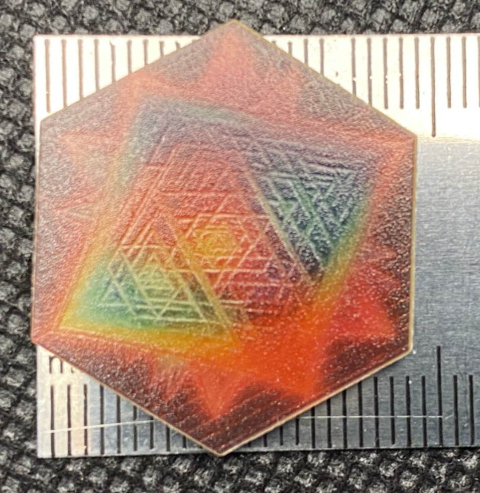 28 mm Mini Coins – Vector Equilibrium & Sri Yantra – 6-Eck – Stückzahl wählbar