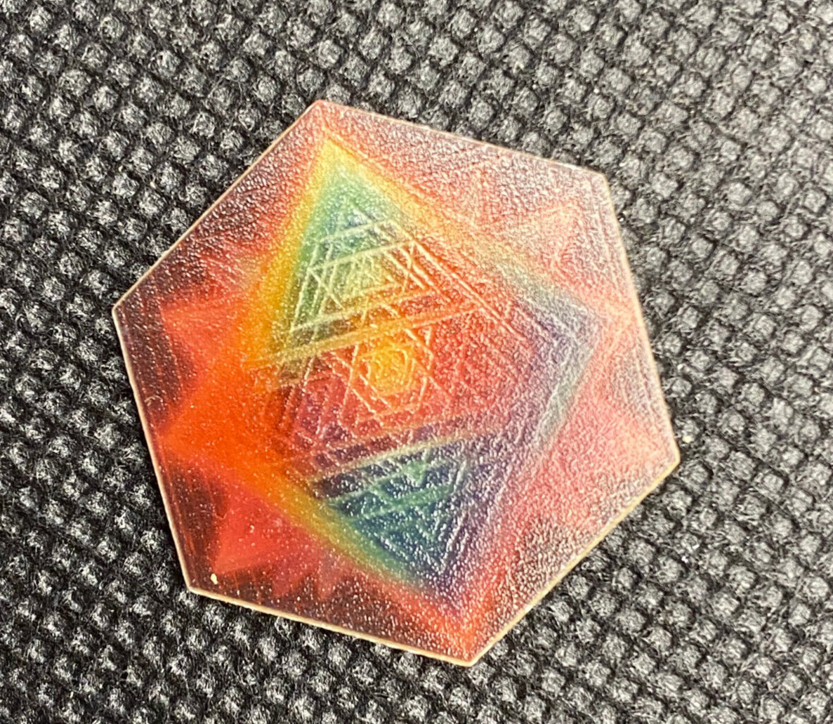 28 mm Mini Coins – Vector Equilibrium & Sri Yantra – 6-Eck – Stückzahl wählbar