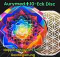 73 mm Disc 2er-Set – Blume des Lebens & Lotus – goldlegiert – bunt – Bild 1