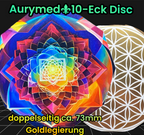 73 mm Disc 2er-Set – Blume des Lebens & Lotus – goldlegiert – bunt – Bild 1