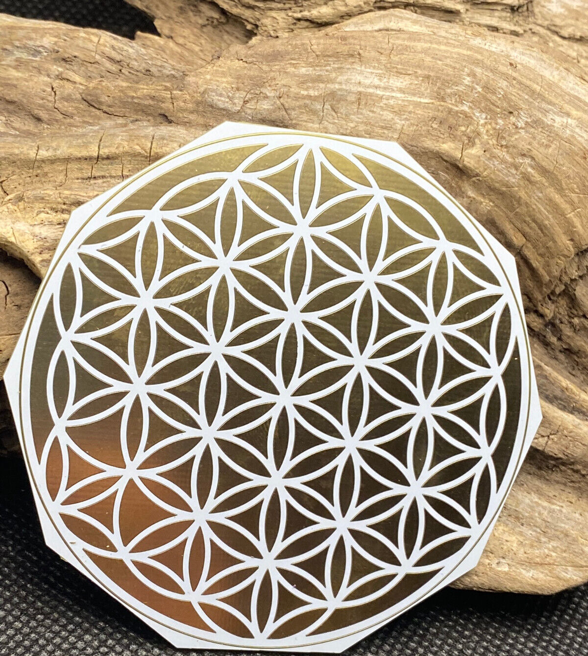 73 mm Disc 2er-Set – Blume des Lebens & Lotus – goldlegiert – bunt – Bild 9