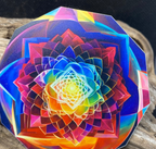 73 mm Disc 2er-Set – Blume des Lebens & Lotus – goldlegiert – bunt – Bild 6