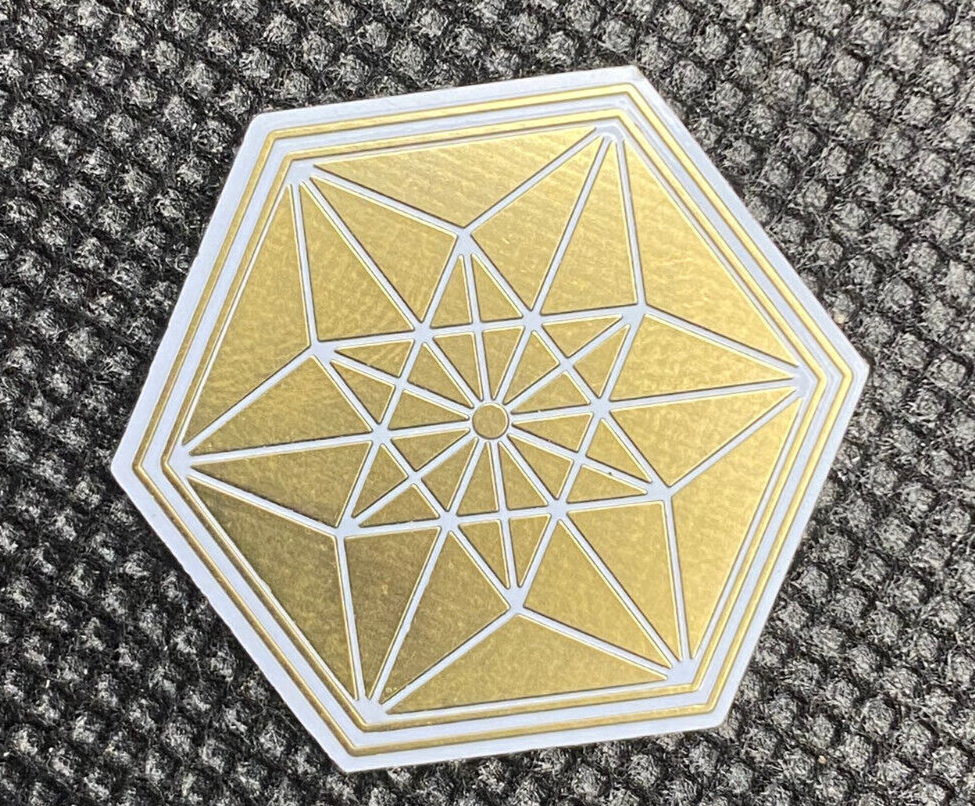 28 mm Mini Coins – Vector Equilibrium & Sri Yantra – 6-Eck – Stückzahl wählbar