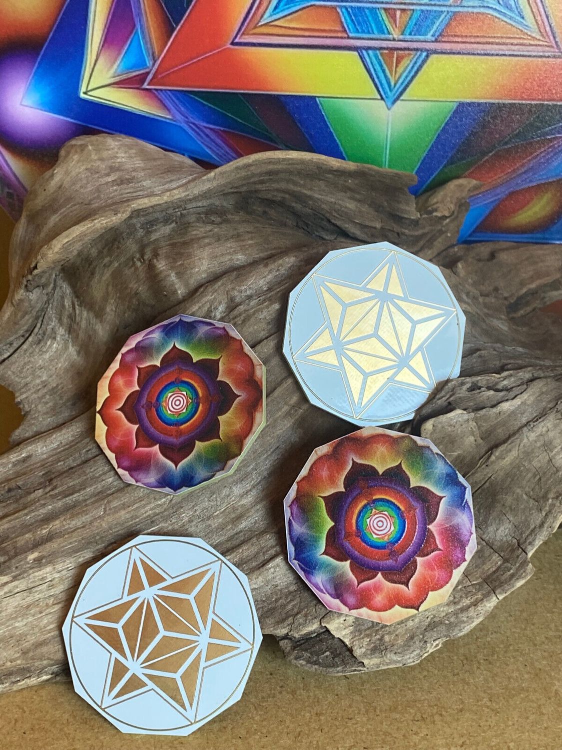 37 mm Discs – Merkaba Regenbogen-Lotus – Sparset