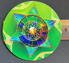 75 mm Disc 2er-Set – Bifilar Fermat & Merkaba – goldlegiert – grün – Bild 6