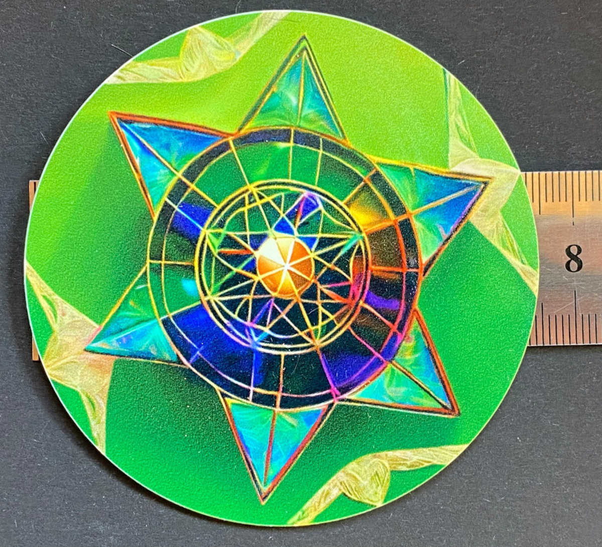 75 mm Disc 2er-Set – Bifilar Fermat & Merkaba – goldlegiert – grün – Bild 6