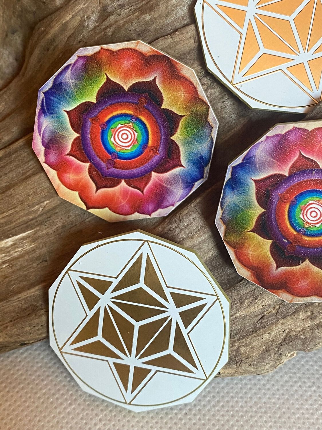 37 mm Discs – Merkaba Regenbogen-Lotus – Sparset