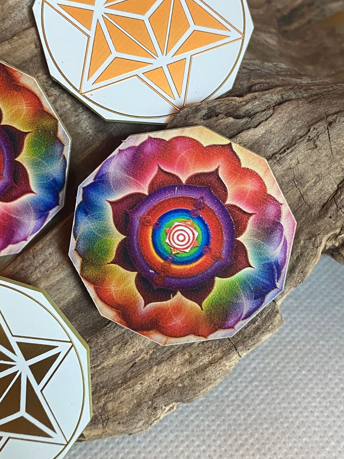 37 mm Discs – Merkaba Regenbogen-Lotus – Sparset