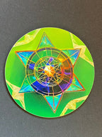 75 mm Disc 2er-Set – Bifilar Fermat & Merkaba – goldlegiert – grün – Bild 4