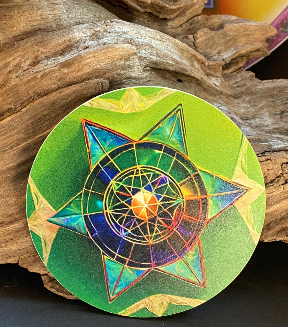 75 mm Disc 2er-Set – Bifilar Fermat & Merkaba – goldlegiert – grün – Bild 10