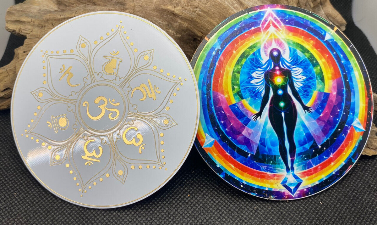 90 mm Disc 2er-Set – Lotus & Chakra – goldlegiert – Bild 7