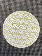 70 mm Disc 2er-Set – Blume des Lebens – goldlegiert – bunt – Bild 8