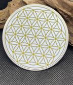 70 mm Disc 2er-Set – Blume des Lebens – goldlegiert – bunt – Bild 2