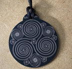 Amulett – Ich bin – Merkaba – Triskele schwarz mit zinnlegiert ca. 48mmx52 mm – Produktansicht 1