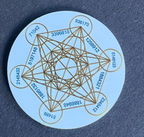 37 mm Disc 6er-Set – Metatron + Sri Yantra – goldlegiert – Produktansicht 5