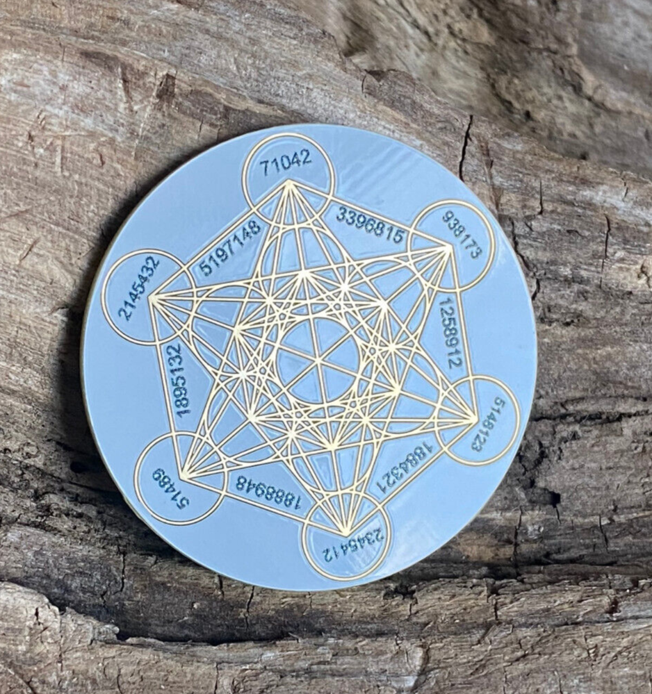 37 mm Disc 6er-Set – Metatron + Sri Yantra – goldlegiert – Produktansicht 8