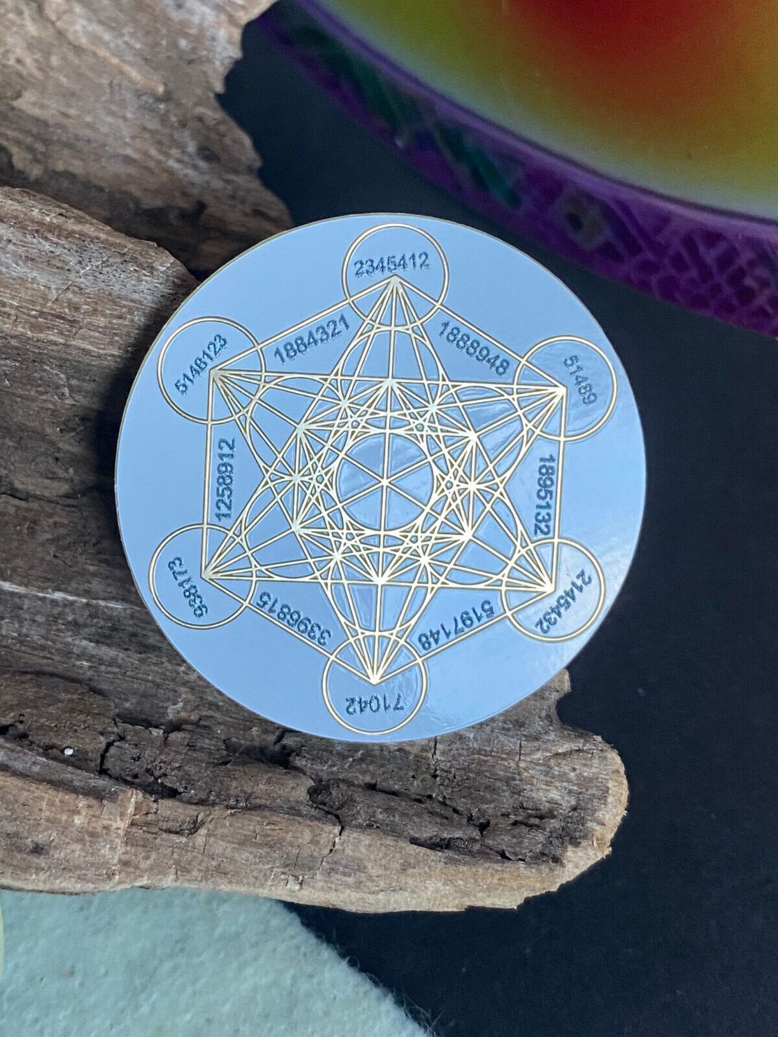 37 mm Disc 6er-Set – Metatron + Sri Yantra – goldlegiert – Produktansicht 16
