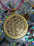 Amulett – Lakhovsky MWO + Blume des Lebens – 35 mm / zinnlegiert / schwarz – Produktansicht 1